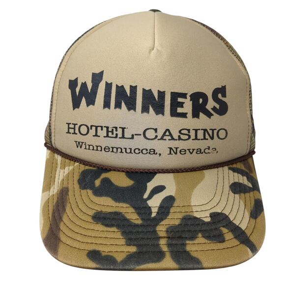 cameo Other - Winners Hotel-Casino Snapback Trucker Hat Multi OS Adjustable Mesh Back Cameo